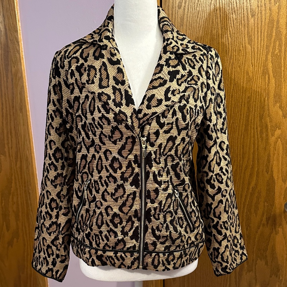 Chico’s Leopard Print Women's Jacket size 4.